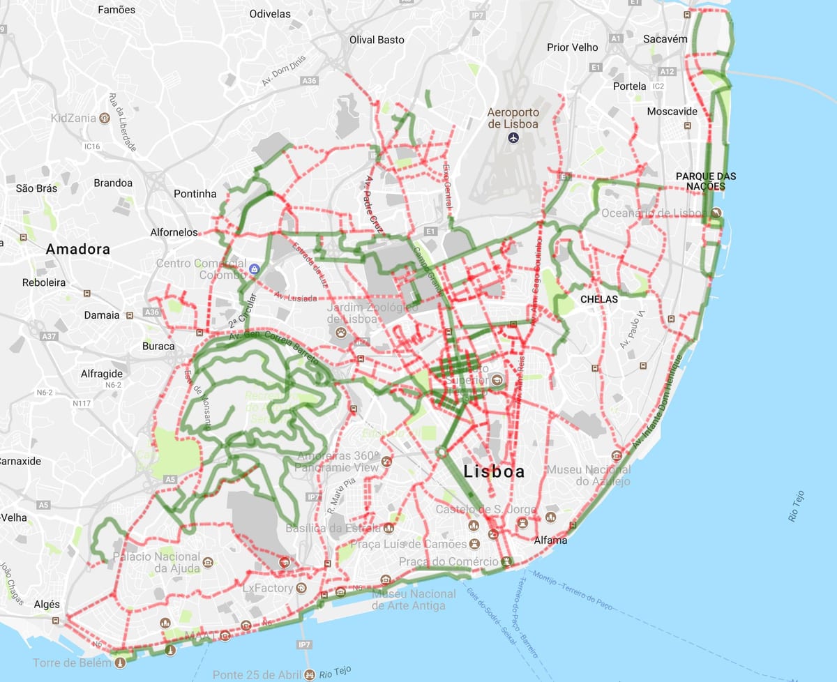 地図リスボンのバイク