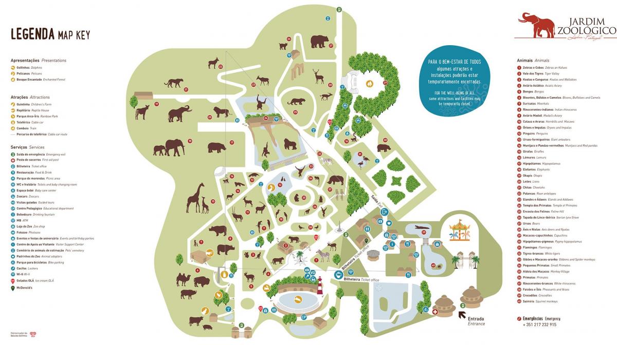 地図のリスボン動物園
