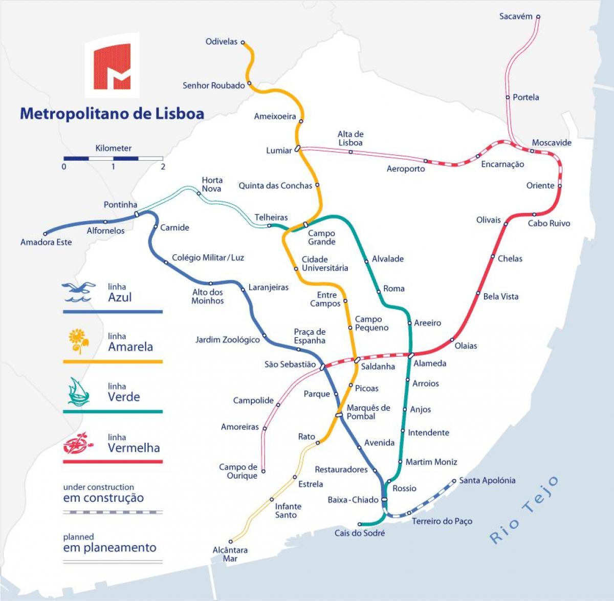 リスボン鉄道駅に地図