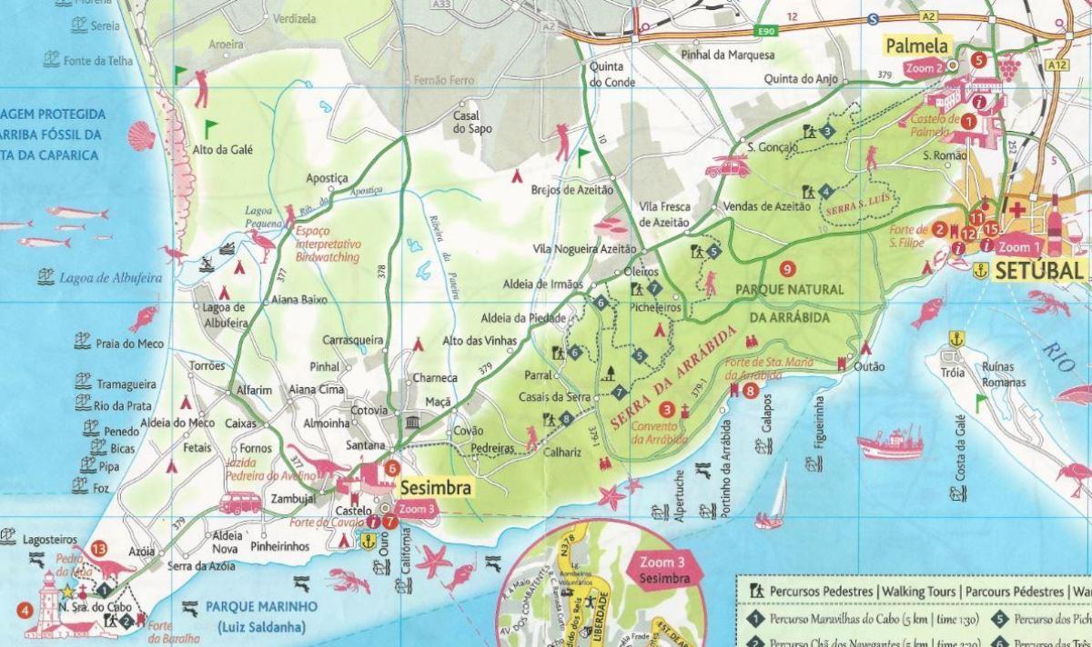 地図のリスボン海岸