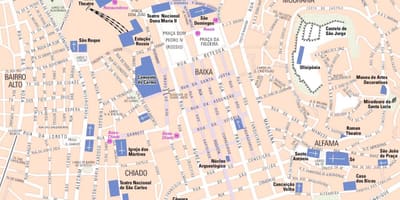アルファーマ地区地区はリスボンの地図