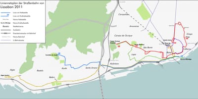 路面電車で15リスボンの地図