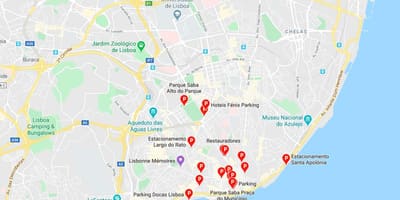 地図リスボンの駐車場 