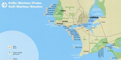 地図のリスボンビーチ
