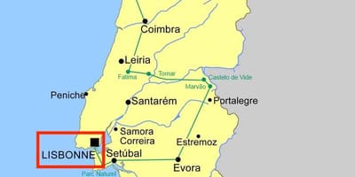リスボンポルトガルの地図