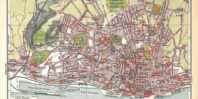 地図のリスボン旧市街