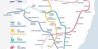 リスボン鉄道駅に地図